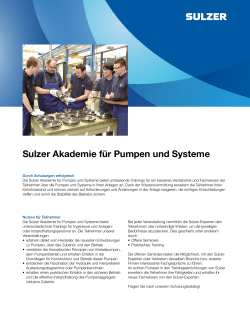 Sulzer Akademie für Pumpen und Systeme