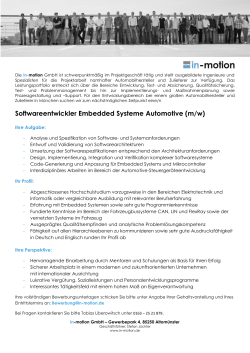 Softwareentwickler Embedded Systeme Automotive - in