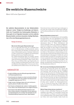 Die weibliche Blasenschw&auml;che