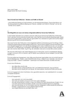 Neue Formate des Politischen