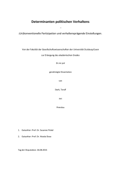 Determinanten politischen Verhaltens - bei DuEPublico