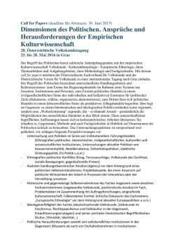 Dimensionen des Politischen. Ansprüche und Herausforderungen