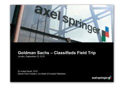 Goldman Sachs &ndash; Classifieds Field Trip