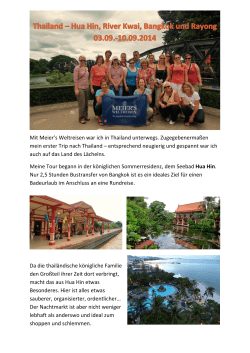 Mit Meier`s Weltreisen war ich in Thailand unterwegs