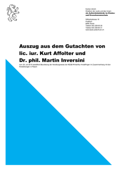 Gutachten Affolter Inversini Auszug
