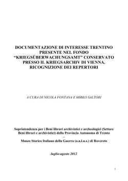 documentazione di interesse trentino presente nel fondo