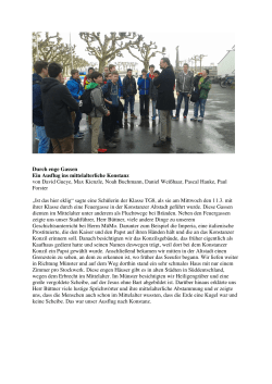 Durch enge Gassen Ein Ausflug ins mittelalterliche Konstanz von