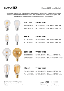 Filament LED Leuchtmittel AGL / A60 VP CHF 17.50 KERZE VP