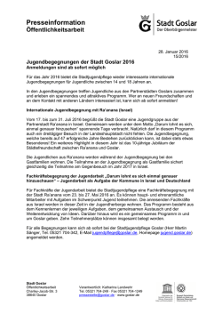 Jugendbegegnungen der Stadt Goslar 2016