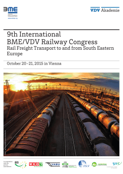9th International BME/VDV Railway Congress