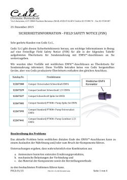 sicherheitsinformation - field safety notice (fsn)