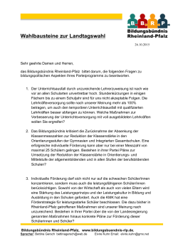 Wahlbausteine zur Landtagswahl - Bildungsbündnis Rheinland