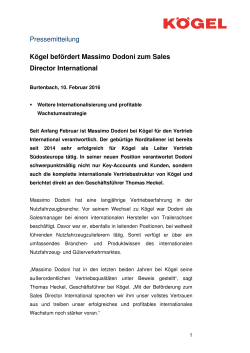 Pressemitteilung Kögel befördert Massimo Dodoni zum Sales