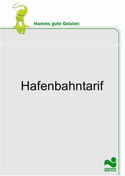 Hafenbahn g&uuml;ltig ab 01.01.2016