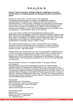 Internes Talentmanagement: Realogis bef&ouml;rdert langj&auml;hrigen