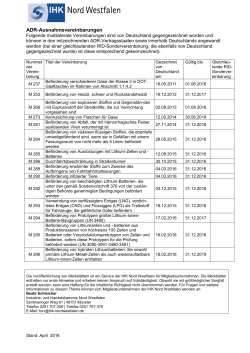 ADR-Ausnahmevereinbarungen