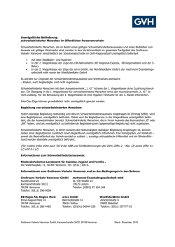 Schwerbehinderten Hinweisblatt