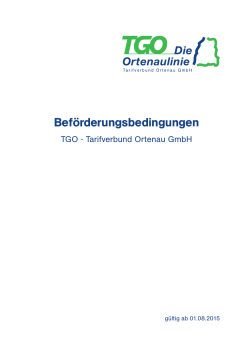 TGO-Beförderungsbedingungen - TGO Tarifverbund Ortenau GmbH