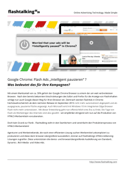 Google Chrome: Flash Ads &bdquo;intelligent pausieren&ldquo; ? Was bedeutet