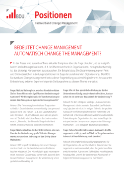 bedeutet change management automatisch change the management?