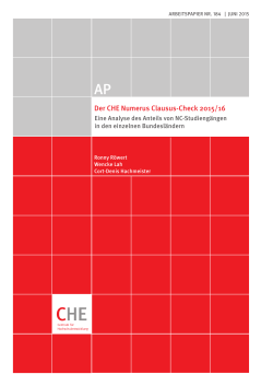 Der CHE Numerus Clausus-Check 2015/16