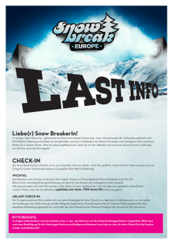 Liebe(r) Snow BreakerIn! CHECK-IN