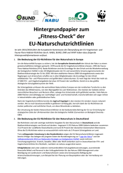 Hintergrundpapier zum "Fitness-Check" der EU