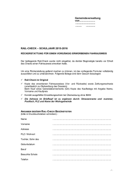 RAIL-CHECK – SCHULJAHR 2015-2016 Gemeindeverwaltung von