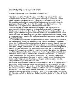 Gr&uuml;n-Wei&szlig; gelingt &uuml;berzeugende Revanche BSV GW Finsterwalde