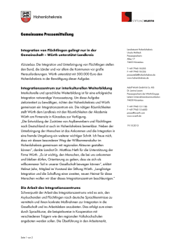 Integration von Fl&uuml;chtlingen gelingt nur in der
