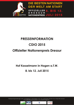 PRESSEINFORMATION CDIO 2015 Offizieller Nationenpreis Dressur