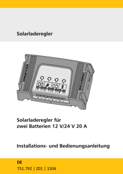 Solarladeregler für zwei Batterien 12 V/24 V 20 A