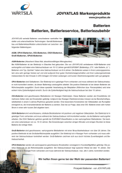 JOVYATLAS Markenprodukte Batterien Batterien, Batterieservice