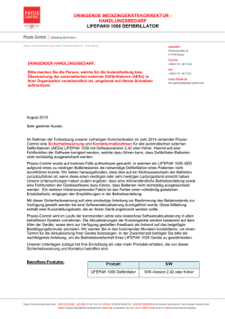 dringende medizinger&auml;tekorrektur - handlungsbedarf lifepak