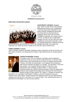 HOFBURG Silvesterball 2015 BESETZUNG ORCHESTER