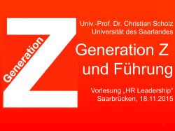 Generation Z und Führung - ORGA.UNI-SB.DE