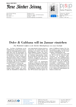 Dolce & Gabbana will im Januar einziehen