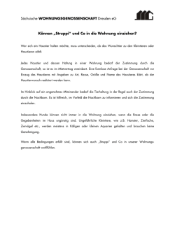 Hinweisen zur Haltung von Haustieren