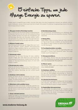 15 einfache Tipps, um jede Menge Energie zu sparen.