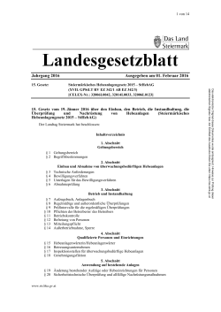 Jahrgang 2016 Ausgegeben am 01. Februar 2016