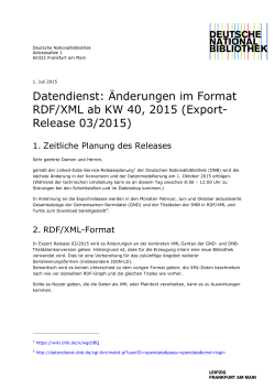 Änderungen im Format RDF/XML ab KW 40, 2015
