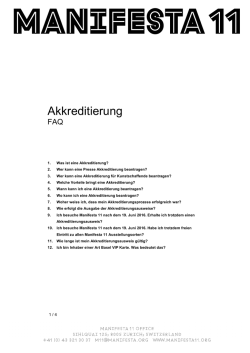 FAQ - Manifesta 11