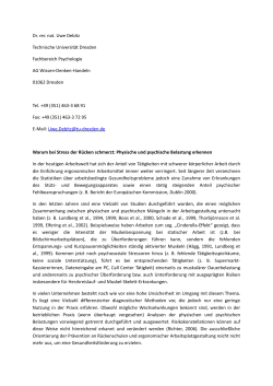 Dr. rer. nat. Uwe Debitz Technische Universit&auml;t Dresden