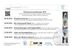 Patientenveranstaltungen 2015 23.04.2015 Knieverletzungen und