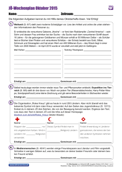 J&Ouml;-Wochenplan Oktober 2015