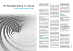 Die (Wieder-) Entdeckung von Focusing Artikel in Paracelsus