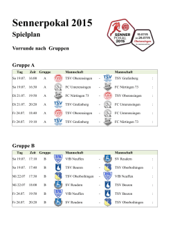 Spielplan Gruppen - TSV Oberensingen