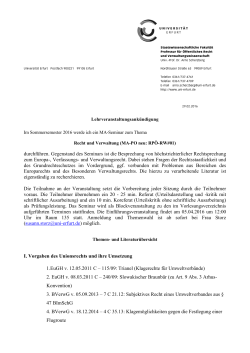 durchf&uuml;hren. Gegenstand des Seminars ist die Besprechung von