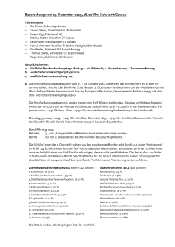 Besprechung vom 15. Dezember 2015, 08.00 Uhr, Schulamt Gossau