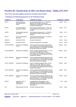 Preisliste Akustikwände für Büro und Besprechung